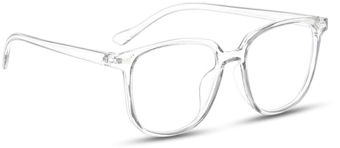 Blue Light Blocking Glasses Lightweight Computer Screen Reading Blue Light Filter Glasses Transparent Square Blue Light Glasses Transparent Frame Clear Lens Women Men Anti Eyestrain Anti UV Unisex