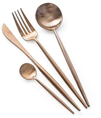 DECHOUS Cucchiaio Da Caffè in Acciaio Inossidabile Rose Cutry Cucchiaini Da Caffè Espresso Mini Rotondi Per Caffè Tè Dessert