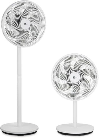aeco AirX-Flow 100 Ventilateur sur pied 2 en 1 sur pied et de table, 3 vitesses, oscillation réglable en hauteur, 85 °, 55 W, puissant ventilateur à 7 pales, circulation de l'air