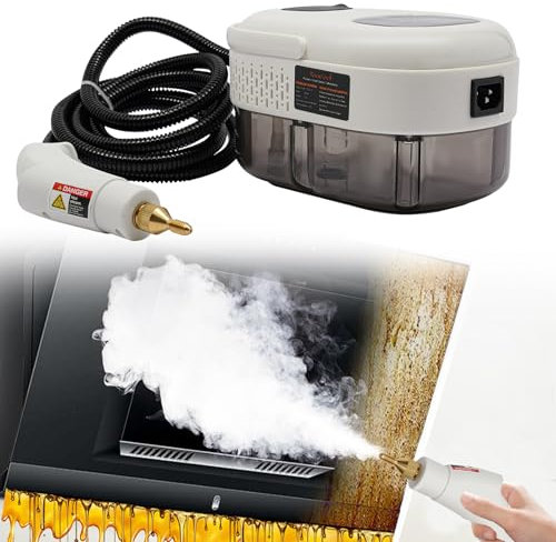 JDBDU Limpiador de vapor manual, 2500 W, 3 bares, dispositivo portátil de mano de alta presión, limpiador de vapor de 6 velocidades, ajustable, varios cepillos para campanas extractoras, aire