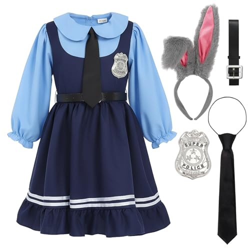 POEWAUVE Halloween Costume for Girls Halloween Cosplay Dress Headband (S)