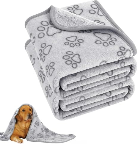 2 Pcs Dog Blanket, Dog Blankets Washable, Soft Pet Blankets for Small Medium Dogs and Cats, Puppy Kitten Blanket Pet Cover Blankets for Sofa and Bed, Car Seat Flannel Dog Throw Blankets,76 * 52cm