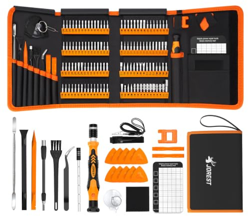 JOREST 145 in 1 Electronics Precision Screwdriver Set with 120 Bits | Magnetic Repair Tool Kit for Computer, Laptop, iPhone, PC, MacBook, Nintendo, Xbox, PS5, with ESD Wrist Strap, Gifts for Men