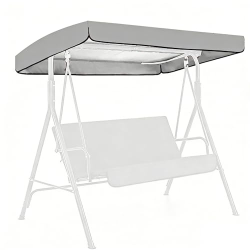 Techo de repuesto para columpio de jardín de 2-3 plazas, cubierta superior de poliéster 190T para balancin, impermeable, resistente a los rayos UV y al viento(190x132x15cm)