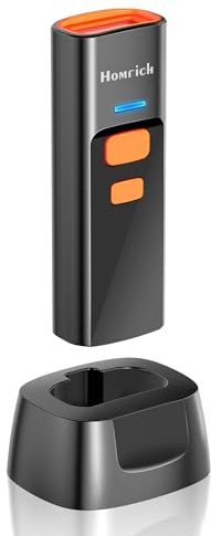 3-in-1 Bluetooth & 2.4G & USB Wire Mini Barcode Scanner with Charging Dock | Bluetooth Wireless Barcode Reader for Windows Android iOS Tablet PC, 1D 2D QR Bar Code Scanner Rechargeable Portable