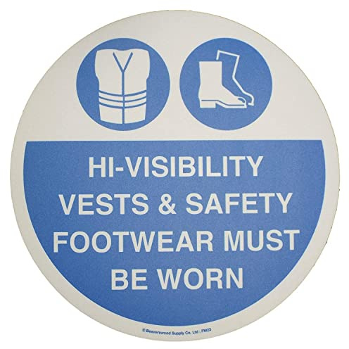 Floor Signals - Floor Adhesive Sign, Warning Stickers, Safety Sign - T - H.200 x W.300 - Pack of 50 - White