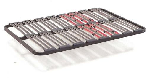 Miroytengo Somier 135x190 cm multiláminas con Reguladores Lumbares, Firmeza Adaptable, Tubo 40x30 mm y Laminas de Haya Natural (Sin Patas)