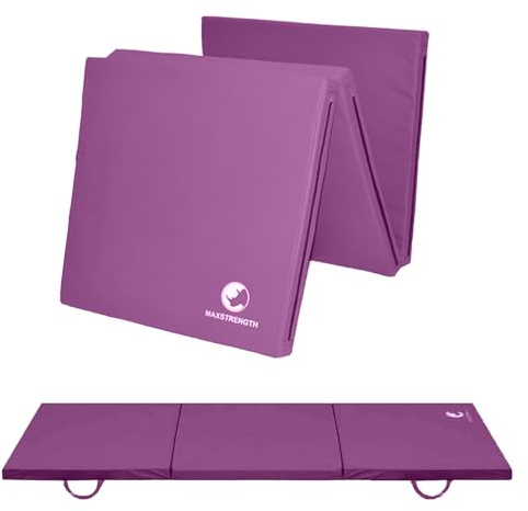 MAXSTRENGTH ® Tri Folding Mat 2 Thick Foam Exercise Gym Fitness 6ft X 2ft Multi Purpose Camping Gymnastics Pilates Physio Mats