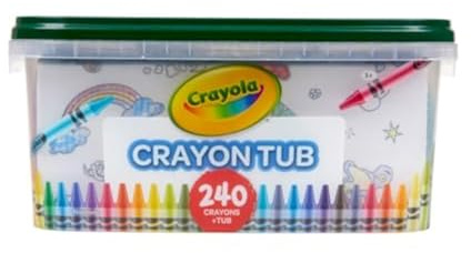Crayola Crayon Tub (240ct), Bulk Crayons for Kids, Spring Craft Supplies, Classroom Coloring Gifts for Kids & Toddlers, Ages 3+ [Amazon Exclusive]
