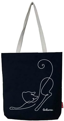 hello-bags. Bolso Totebag con cremallera, forro y bolsillo interior. Exterior: Algodón 100%. Incluye sobre kraft de regalo. Modelo GATUNA. Color: Crudo/Negro. Medidas: 37 * 38 cm