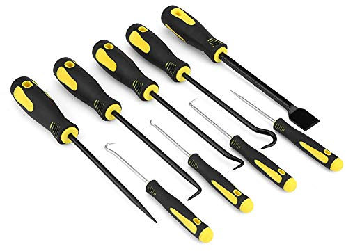 Juego de ganchos para raspadores 9 piezas de herramientas de extracción de mangueras para raspar juntas, juego de ganchos y ganchos de aleación de aluminio para quitar juntas tóricas, sellos