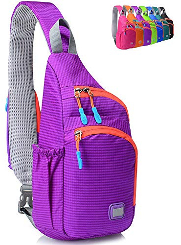 Peicees Medium Sling Backpack Waterproof Unisex Shoulder Bag Chest Crossbody Daypack