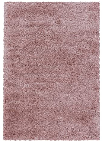Giantore Teppich 80 x 150 cm Rosé 50 mm Hochflor/Flauschiger Teppich aus hochwertigem Polypropylen/Teppich flauschig als Schlafzimmer, Kinderzimmer oder Wohnzimmerteppich