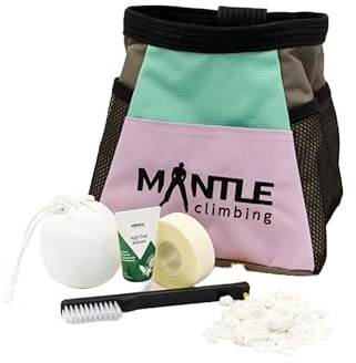 MANTLE climbing equipment Boulderbag-Set Bina Mint/lila mit Chalkball, Tape, Handcreme & Boulderbrush