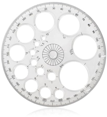 Cercle Pochoir, Normographe Rond, Gabarit Multifonctionnel - Règle de Mesure en Plastique, Outil de Dessin Pour Tout Âge