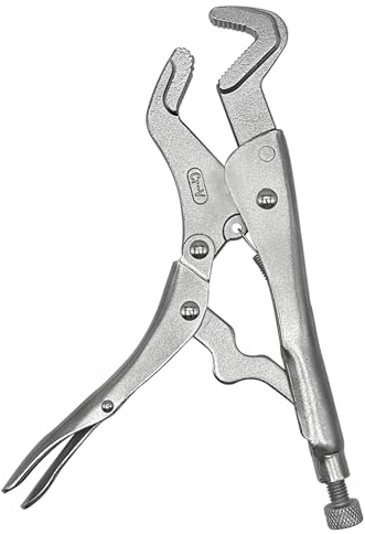 PAKJCKERM 9-Inch Parrot Nose Vise Grip Plier for Sway Bar Link Removal, 3 Sided File-cut Curved Jaw Locking Plier, Multi-Use Adjustable Vise for Automotive & Pipe Clip Repair Workshop Garages/Home Use