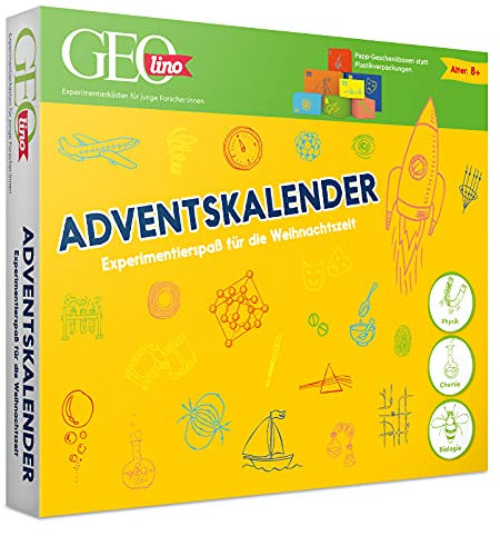 FRANZIS 40131 - GEOlino Adventskalender Naturwissenschaften (Physik, Chemie & Biologie), Spaß für die Weihnachtszeit, für Kinder ab 8 Jahren