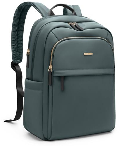 GOLF QUALITY Zaino da viaggio per donne, borsa a mano personale, borsa a mano per lavoro, weekender, escursionismo, borsa multistrato per laptop, 40,6 cm, verde scuro