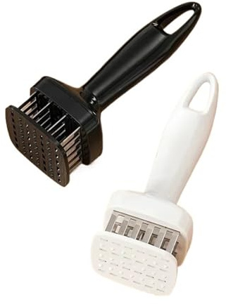 VRHZSKCN Ago for ammorbidire la Carne con Punta ad ago in Acciaio Inossidabile, a Rimbalzo Automatico, Fondo Quadrato, 24 Aghi in Acciaio antiruggine(Black-1Pcs)