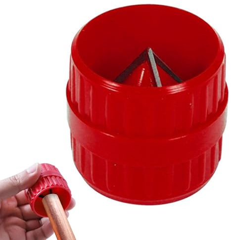 2 in 1 Sbavatore Interno ed Esterno Sbavatore per Tubi Strumento di Sbavatura per Tubi in PVC PP PE Rame Strumenti di Smussatura Alesatore Universale Efficienti per Tubo 5-38 mm rosso 1 pezzo
