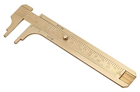 1Pc Vernier Caliper Digital Caliper Measuring Tool Digital Micrometer Mini Retro Brass Sliding Gauge with Double Scales mm/inch 80mm 100mm Optional (Double Scale 100mm)