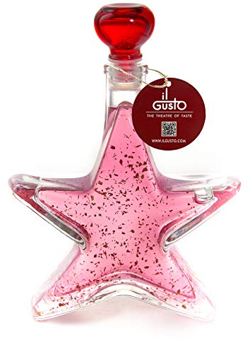 VODKA GIFT | PINK VODKA WITH 22 CARAT GOLD FLAKES IN STAR BOTTLE | 200ml | 18%