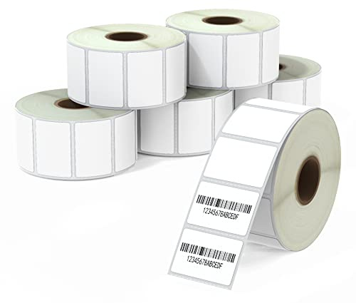 BETCKEY - 38mm x 25mm(1,5 in x 1 in) Perforated Etichette Termiche Polivalenti e Indirizzo Compatibile con stampanti Zebra e altre [6 Rotoli/7800 Etichette]