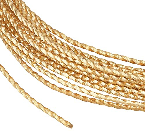 BENECREAT 6 m 1,2 mm tjock gyllene koppartråd, 18 Gauge rund smyckestråd för att göra pärlringar och andra smyckeshantverk
