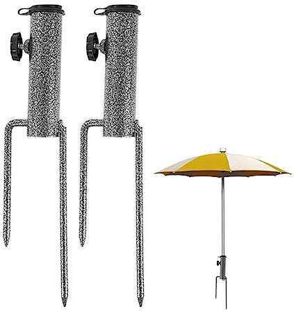 Jorzer Base De Sombrilla De JardíN Sombrilla De Playa Base De Ancla De Arena 2 Uds Puntas De Tierra Resistentes para Sombrilla Soporte De Sombrilla De JardíN Ajustable Y Bases Soporte De Sombrilla