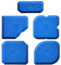 Set di 5 Strumenti per Calafataggio Blu, Kit di raschietto spatola per sigillante, Spatola per giunti per silicone e acrilico,per calafataggio raschietto per pavimenti raschietto in silicone spatola