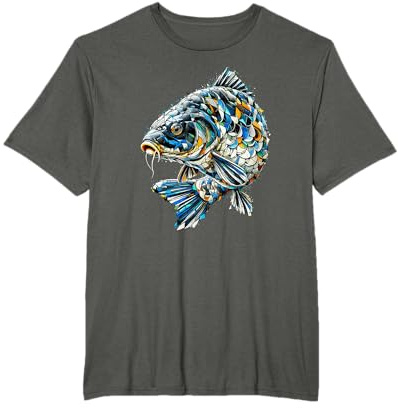 Polygon Art Pêche Carpe Pêcheur Carpes T-Shirt
