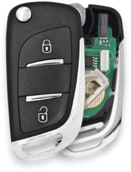 INOKEY Clé Télécommande Vierge Universelle KEYDIY à Programmer Compatible pour Peugeot Citroën Fiat Hyundai Nissan - (2 Boutons)