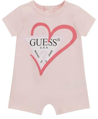 GUESS Barboteuse en tricot élastique écologique pour fille, Rose ballet, 3 mois