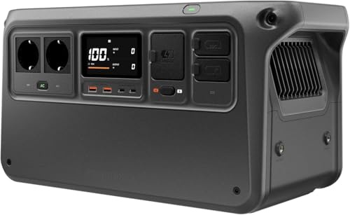 DJI Power 1000 V2 Power Station portatile 1024Wh, 2600 W Power Station Solare, batteria LiFePO4, ricarica rapida in 37 minuti dallo 0% all'80%, generatore elettrico per campeggio (spina inclusa)