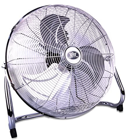 Prem-i-air Chrome 18 Inch (46 cm) Powerful Cold Air Cooling High Velocity Floor Air Circulator GYM Fan with 3 Speed Settings and Adjustable Fan Head, Low Noise For Use in Homes, Offices and Bedrooms.