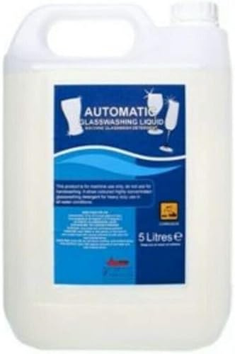 We Can Source It Ltd - Automatic Glasswash Machine Liquid Cleaner - Professional Streak Free Glass Washer Detergent for Bars, Restaurants, Hotels and Commercial Catering - 5 Litre Bottle (Pack of 1)