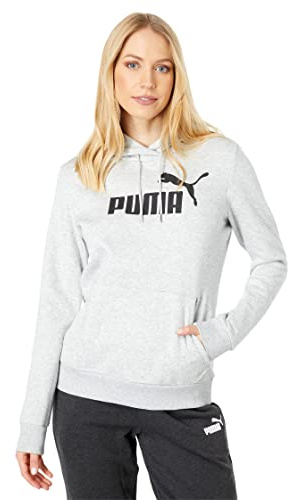 PUMA Essentials Sweat à Capuche avec Petit Logo pour Homme, Gris Clair chiné., L