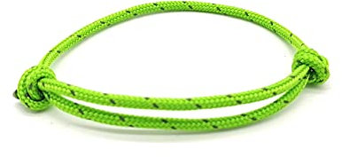Surfer Armband mit Reflektorstreifen in verschiedenen Farben Männer Frauen Kinder Segeltau Surferarmband Geschenk Paracord Surfer Fußband Schmuck Rope (L/XL (Umfang 15-30 cm), grün)