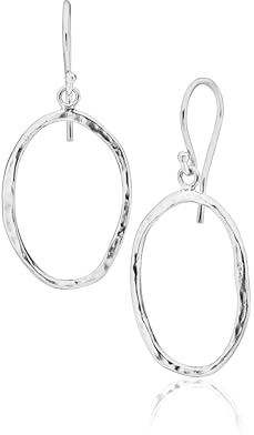 925 Sterling Silber Dangling Hoop Ohrringe, Stilvoll und schick, Hypoallergen, Nickel und Blei-frei, Artisan Handcrafted Designer Kollektion, Sterling Silber Edelstein, kein Edelstein