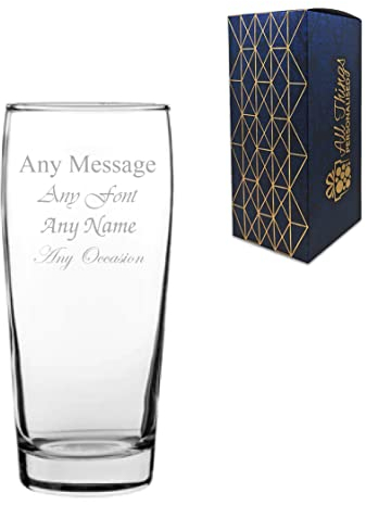 Personalised Engraved 370ml Classic Willi Becher Beer Glass with Gift Box