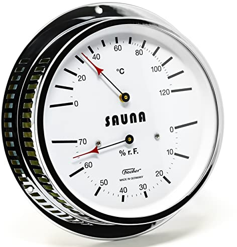 Fischer 5030-47, Sauna-Klimamesser, Haar-Hygrometer u. Bimetall-Thermometer