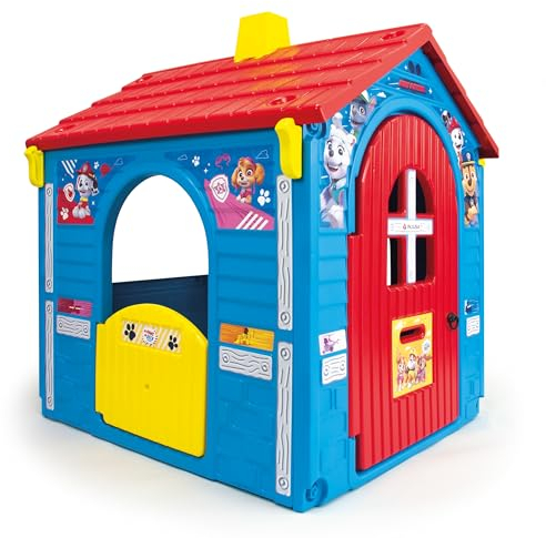 INJUSA - Paw Patrol Playhouse, for Children from 3 to 6 Years, with 1 Main Door with Latch and Mailbox, 2 Side Doors, 1 Window with Outdoor Counter, Blue Colour