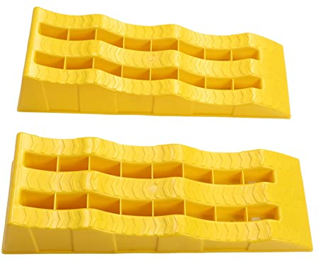 1 Pair Car Leveling Ramps for RV Caravan, 3 Stage, Trailer Wheel Chocks, Stabilizing Uneven Ground and Parking, Vehicle Chassis Repair, Engine Maintenance, Tire Repair