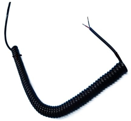 Muelle Espiral Cable espiral de resorte de 2 núcleos 22AWG elástico 1 metro 2 metros 3 metros 6 metros 9 metros 10 metros Cable telescópico Retráctil Bobina (Size : Stretch 1 meter, Color : 2 cores