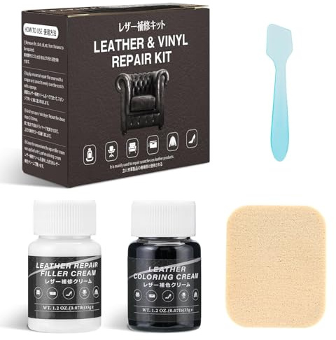SEISSO Kit Riparazione Pelle Auto, Stucco per Pelle (20g Bianco, 20g Nero)