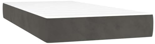 vidaXL Materasso a Molle Insacchettate Rigidità Media Grigio Scuro 100x220x20 cm in Velluto, Materasso, Materasso da Letto, Materasso da Letto con Cerniera