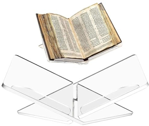 Bokstativ i akryl – bokvisningsstativ med bekväm läsvinkel – av nitar designade tidningsvisningsstativ, bokhållarstativ för bibliotek