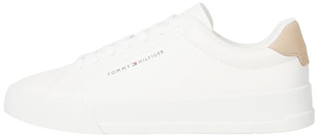 Tommy Hilfiger TH Court Lth Detail Ess Fm0fm05367, Sneaker Uomo, Bianco, 46 EU