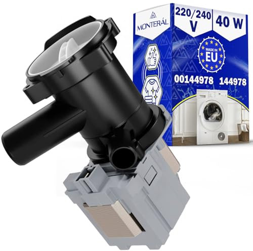 Pumpe Elektrische für Waschmaschinen 220/240V 40W mit dem Originalcode 00144978 144978 00145787 145787 für Siemens für Bosch - MADE IN EU - Garantie 10 Jahre - MONTERAL