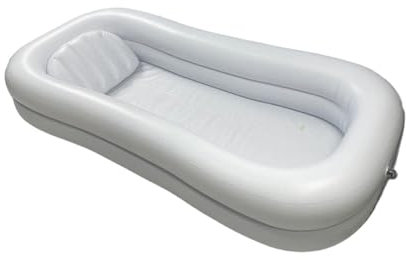 Baignoire gonflable portable pour adultes handicapés avec pompe à air électrique et sac à eau, aide au bain confortable au lit